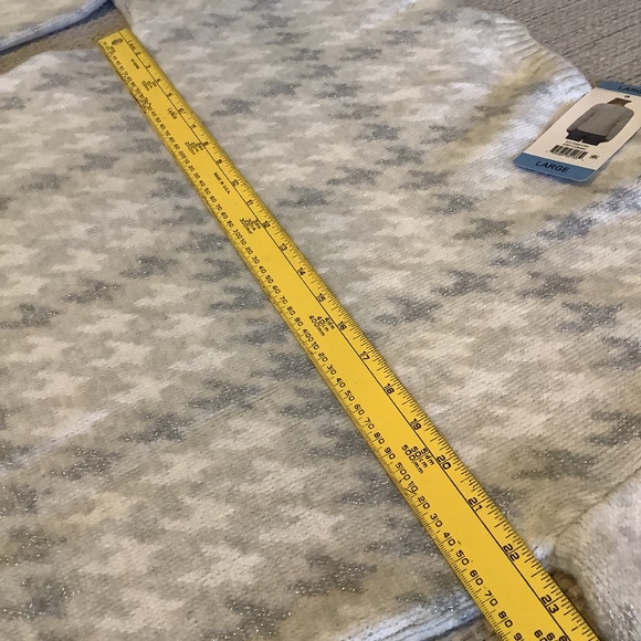 525 Women's Super Soft Crewneck Pullover Lurex Fair isle Sweater Grey Combo - Picture 13 of 15